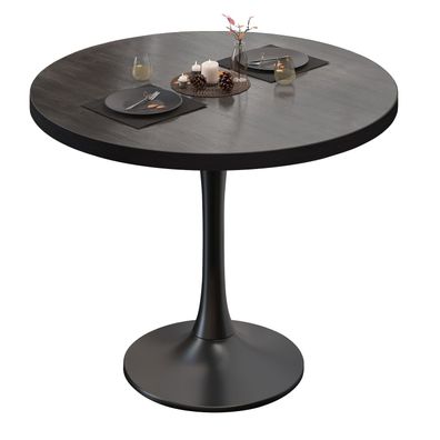 BL | Bistrotisch | Ø: 80 x 76 cm | Schwarzer Rand | Wenge / Schwarz | Rund | Bistro