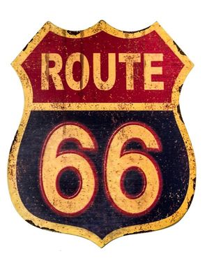 Blechschild Wandschild Route 66 Magnettafel Amerika USA 55cm Antik-Stil