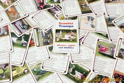 Kartenspiel "Scooter Trumps" - Vespa Lambretta Italjet - Quartett Karten Spiel