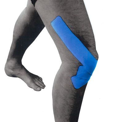 LUXTRI Kinesiologie Tape 3 Streifen vorgeschnitten Knie 25x5 cm Sporttape Blau