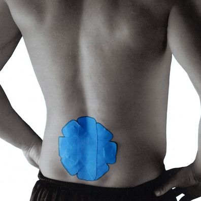 LUXTRI Kinesiologie-Tape 4 Streifen vorgeschnitten Rücken 15x5cm Sporttape Blau