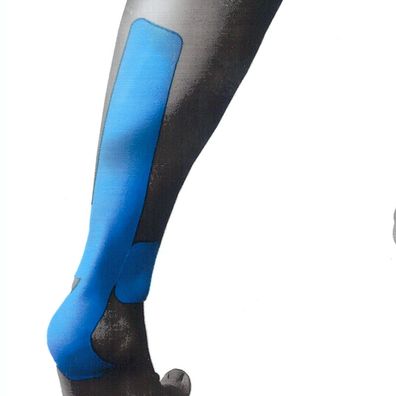LUXTRI Kinesiologie-Tape 2 Streifen vorgeschnitten Wade Fußknöchel Precut Blau