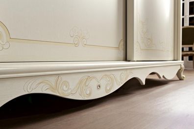 Kleiderschrank mit Spiegel Massivholz Schlafzimmermöbel Design Schränke Italien