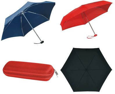 Regenschirm Ø85cm Taschenschirm 164Gr Leicht + Etui Schirm + Regenhülle Farbwahl