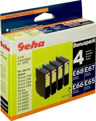 Geha Multipack (E65, E66, E67, E68) für Epson Stylus C64, C66, C84, C86, CX6400, ...