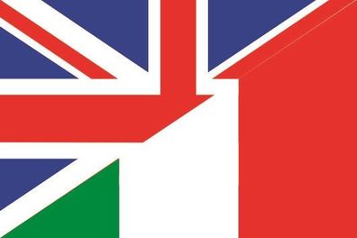 Aufkleber Fahne Flagge Grossbritannien-Italien verschiedene Größen
