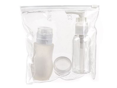 Kulturtasche für Flüssigkeiten Jerome Kosmetiktasche mit Reise-Flaschen transparent