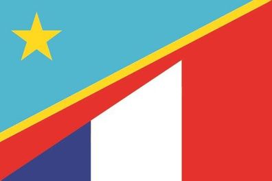 Aufkleber Fahne Flagge Kongo Demokratische Rep.-Frankreich verschiedene Größen