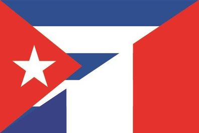 Aufkleber Fahne Flagge Kuba-Frankreich verschiedene Größen