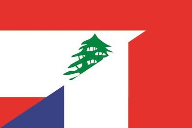 Aufkleber Fahne Flagge Libanon-Frankreich verschiedene Größen