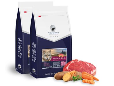 24kg Angus-Rind mit Süßkartoffeln | Hundefutter trocken, glutenfrei, getreidefrei