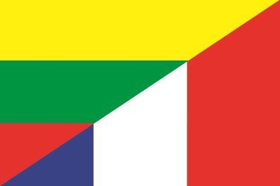 Aufkleber Fahne Flagge Litauen-Frankreich verschiedene Größen