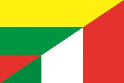 Aufkleber Fahne Flagge Litauen-Italien verschiedene Größen