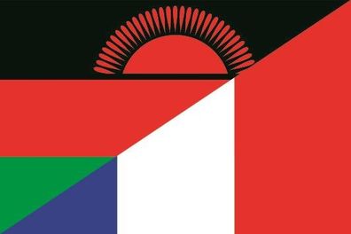Aufkleber Fahne Flagge Malawi-Frankreich verschiedene Größen