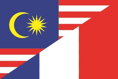 Aufkleber Fahne Flagge Malaysia-Frankreich verschiedene Größen