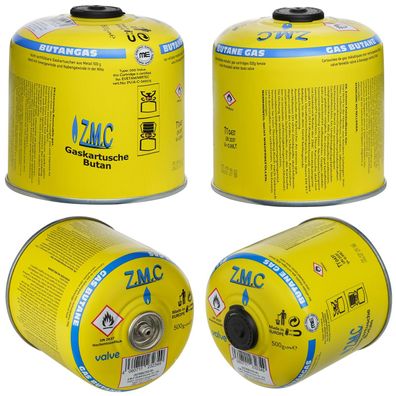 Camping Propan Butan Gas 500g Schraubventil Gaskartusche 990ml Ventilkartusche