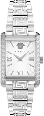 Versace VE1C00722 Tonneau weiss silber Edelstahl Armband Uhr Damen NEU