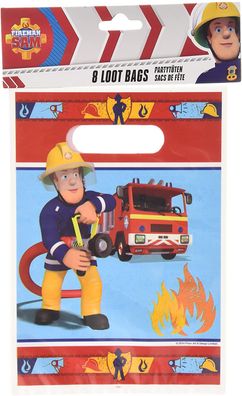 Amscan Feuerwehrmann Sam - Geschenktüten (8 Stück) Partytüten Kindergeburtstag