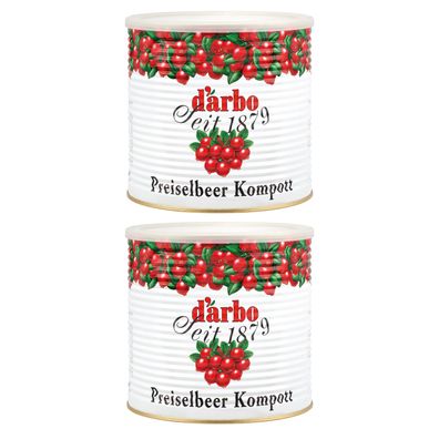 Food-United Preiselbeeren-kompott fein-herb 2x 2,8kg Dose von DARBO