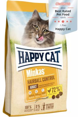 Happy Cat Minkas Hairball Control Geflügel 500 g | Katzenfutter Trockenfutter