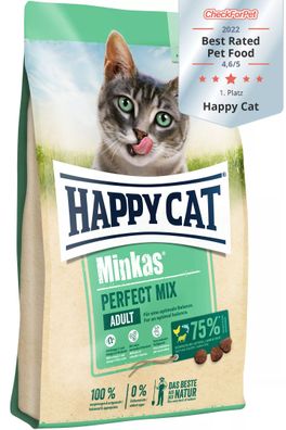 Happy Cat Minkas Perfect Mix Geflügel, Fisch & Lamm 500 g | Katzenfutter Trockenfutte