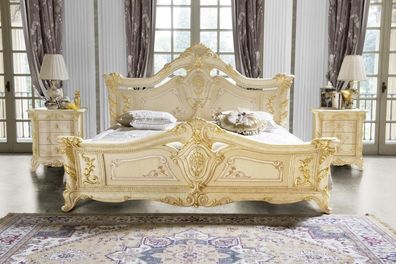 Klassisches Schlafzimmer Hotel Bett Barock Möbel Holz Betten Italien Luxux