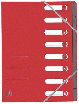 Oxford Ordnungsmappe Top File+ DIN A4 8 Fächer rot