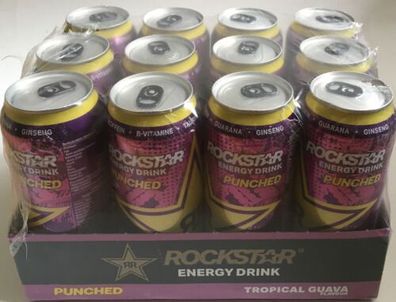 12 x 0,5L Dosen Rock Star Energy Drink Tropical Guava Flavour EINWEG Pfand