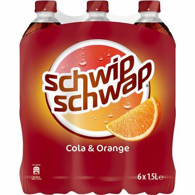18 Flaschen Schwip Schwap PET inc. 4,50€ EINWEG a 0,5 L orange Cola