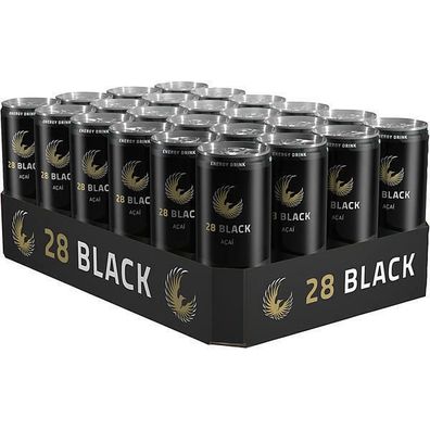 28 Black Açai Energy Drink 24x0,25 L Dosen, EINWEG Pfand