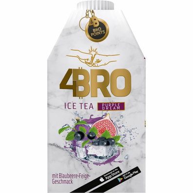 4BRO Purple Dream ICE TEA Eistee Blaubeere Feige 0,5L Packung, 8er Pack (8x0,5L)