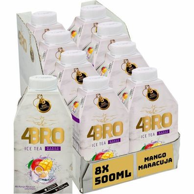 8 x 4BRO ICE TEA Eistee 500 ml MANGO Maracuja