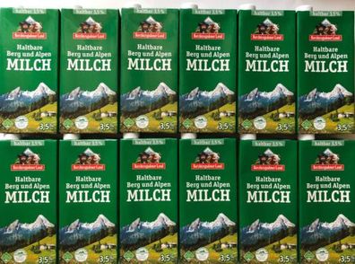Berchtesgadener Land Milch haltbar 3,5% Fett 12 x 1 Liter