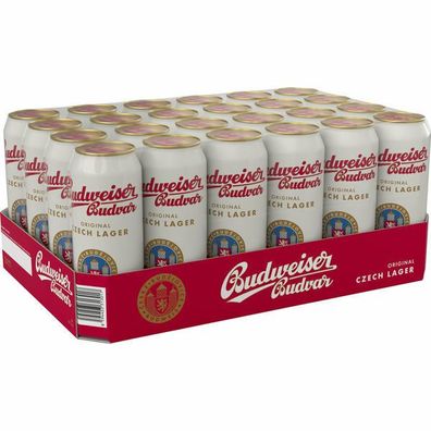 Budweiser Budvar 5,0% Vol 0,5 L Dosen, 24er Pack (24x0,50 L) Einweg-Pfand