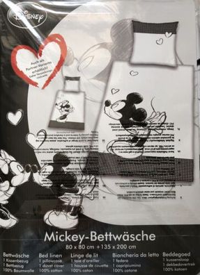 Bettwäsche Disney Mickey Mouse LINON 80x80 + 135 x 200 cm (Gr. 135 x 200 cm)