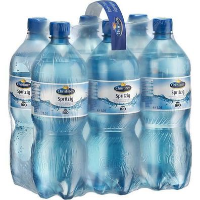 Christinen Spritzig Mineralwasser Pet, 6er Pack, Einweg (6 x 1 l) …