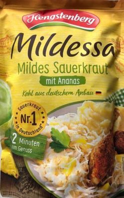Hengstenberg Mildessa Mildes Sauerkraut mit Ananas, 6er Pack (6x400g)