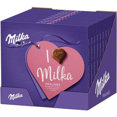 I Love Milka Pralinés Erdbeercrème 10x 110g Pg.