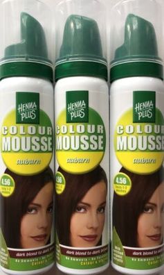Henna Plus Colour Mousse auburn Nr. 4.56 dunkelblond bis dunkelbraun 3x75 ml