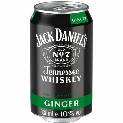Jack Daniel's & Ginger 10% vol. Old No. 7 0,33 L Dose, 12er Pack ( 12x0,33L )