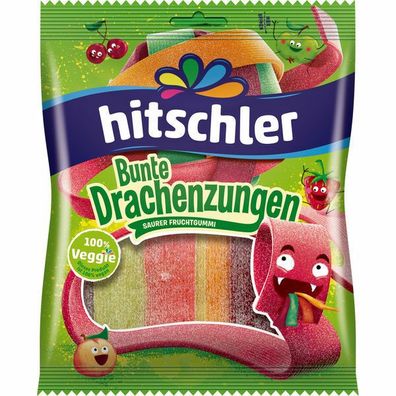 Hitschler Bunte Drachenzungen - Fruchtgummi Zungen Sauer 20x125 g Bt.