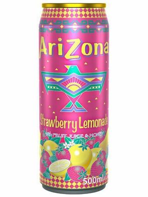 Arizona Strawberry-lemonade 500ml Dose, 12er Pack (12x0,5 L) EINWEG PFAND