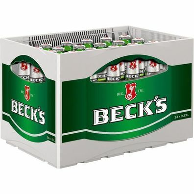 Beck's Bier Vol. 4,9 % 0,33L Flasche, 24er Pack (24x0,33L) Mehrweg-Pfand