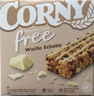Corny free weiße Schokolade 6 Müsliriegel 120g, 10er Pack (10x120g)