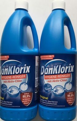 DanKlorix Original Hygiene-Reiniger mit Aktiv-Chlor 2 x 1,5 L
