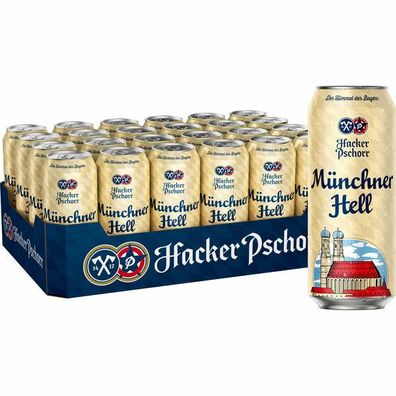 Hacker Pschorr Münchner Hell 5,0% vol. 0,5LDose, 24er Pack (24x0,5L) EinwegPfand