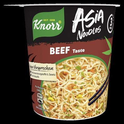 Knorr Asia Noodles Rind 63g Becher, 8er Pack (8x63g)