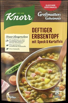 Knorr Deftiger Erbsentopf mit Speck und Kartoff 122g Beutel