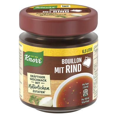 Knorr Bouillon mit Rind im Glas ergibt 6,5L, 130 g Glas 10er Pack (130gx10)