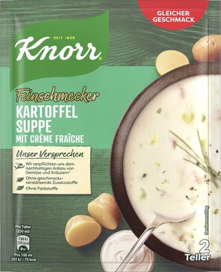 Knorr Feinschmecker Kartoffel Creme fraiche Suppe 70g Beutel, 13er Pack (13x70g)